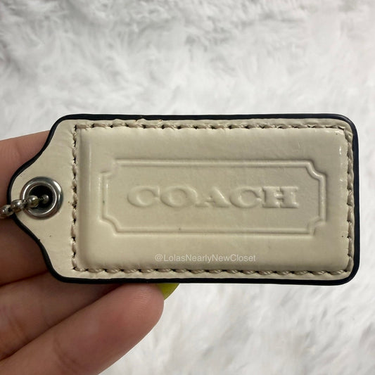 2.5" COACH Ivory Fob Bag Charm Hang tag Hangtag