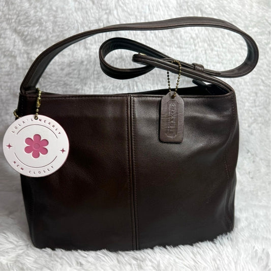 Vintage COACH 1997 Mahogany 4174 Flatiron Zip Shoulder Bag