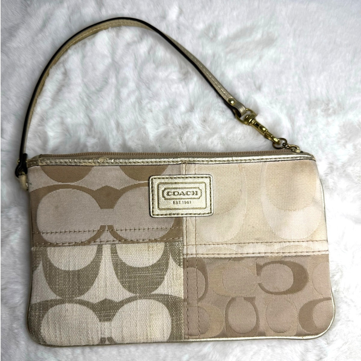 COACH Signature Canvas Nylon Wristlet