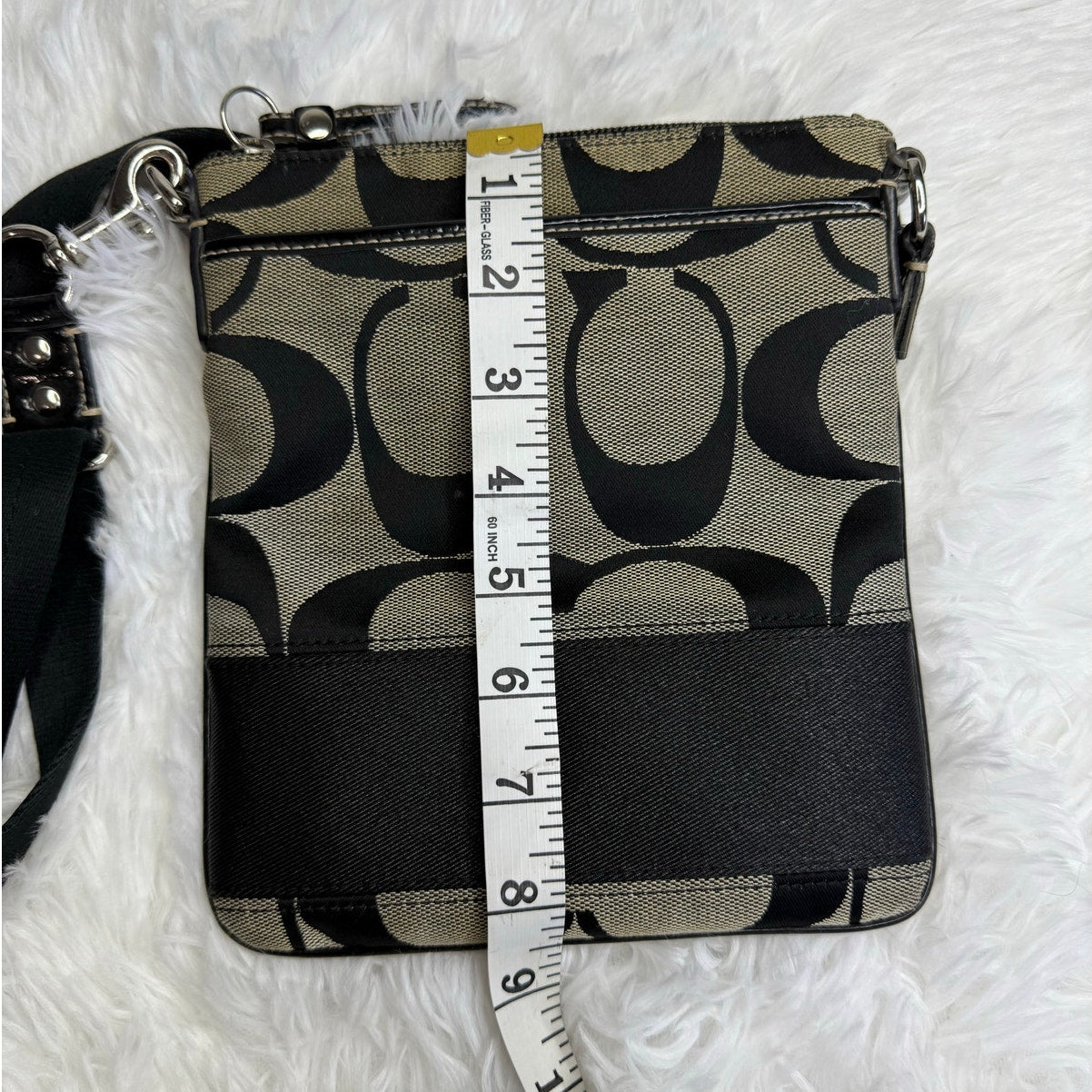 COACH Black Gray Classic Signature Crossbody