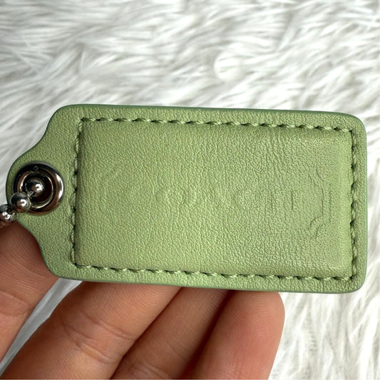 2.5" COACH Pastel Green Fob Bag Charm Hang tag Hangtag