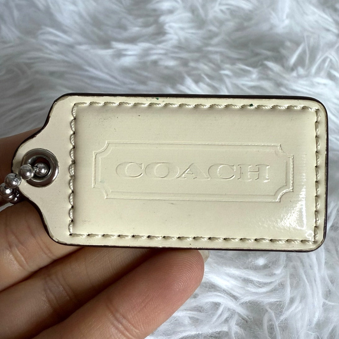 2.5" COACH Patent Leather Fob Bag Charm Hang tag Hangtag