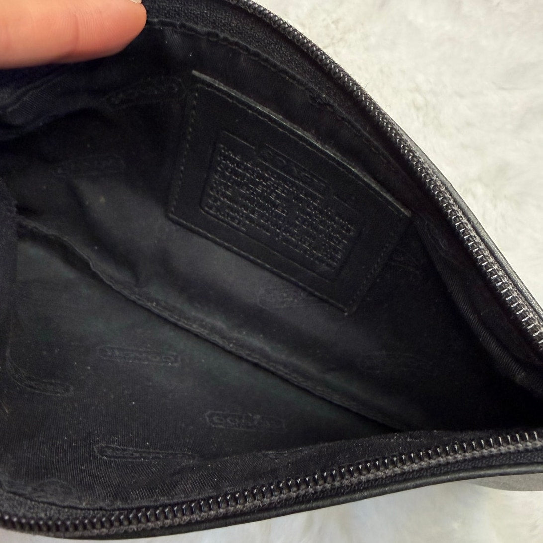 Vintage COACH y2k Black Slim Money Make up Cosmetic Case Pouch