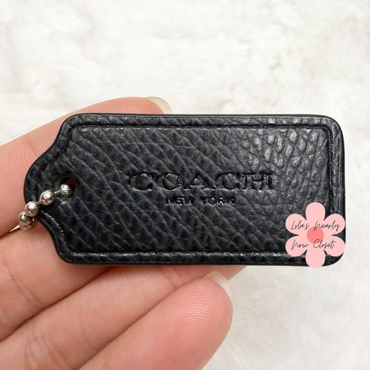1.5” COACH Black Fob Bag Charm Hang tag Hangtag