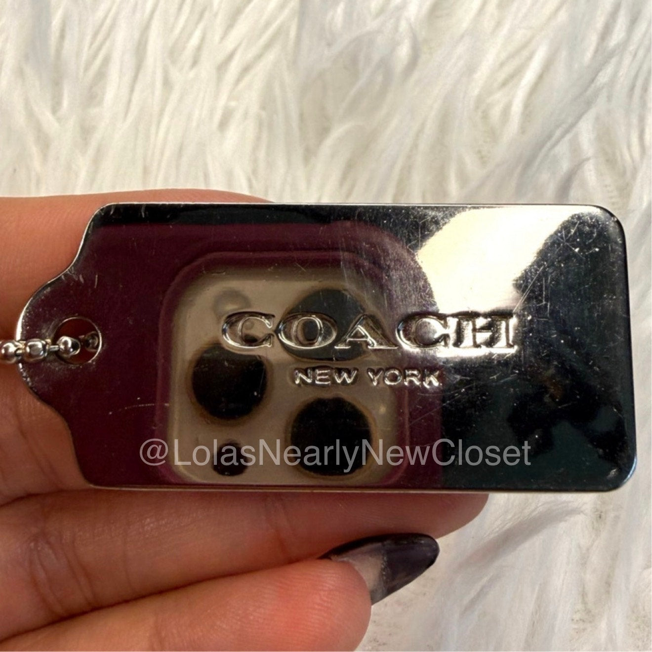 2" COACH Metal Fob Bag Charm Hang tag Hangtag