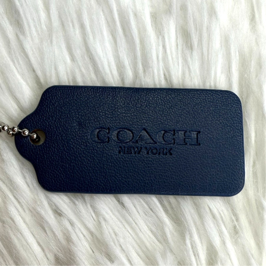 2" COACH Blue Fob Bag Charm Hang tag Hangtag