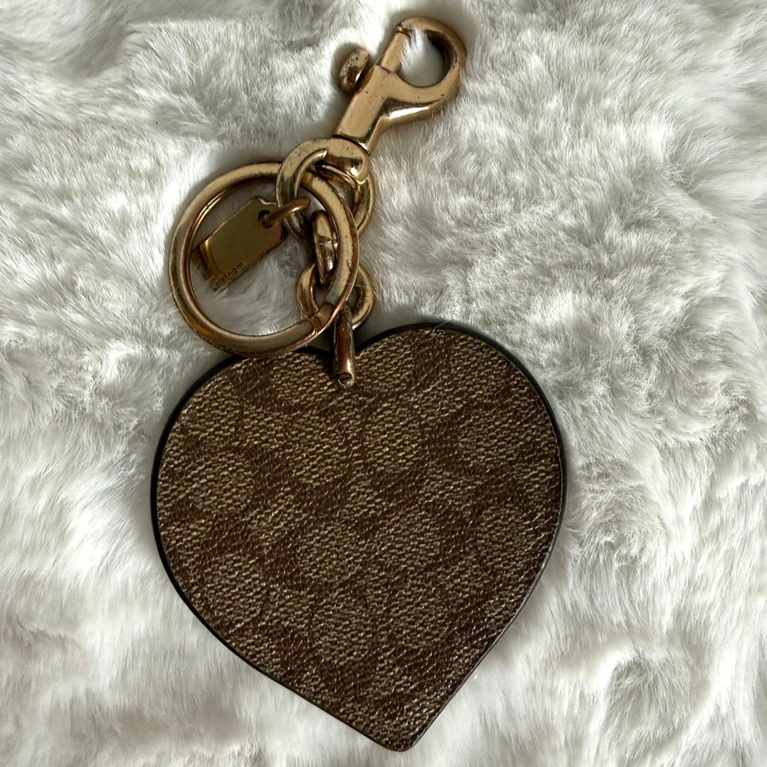 COACH 70's Heart Burst Bag Charm In Signature Canvas
