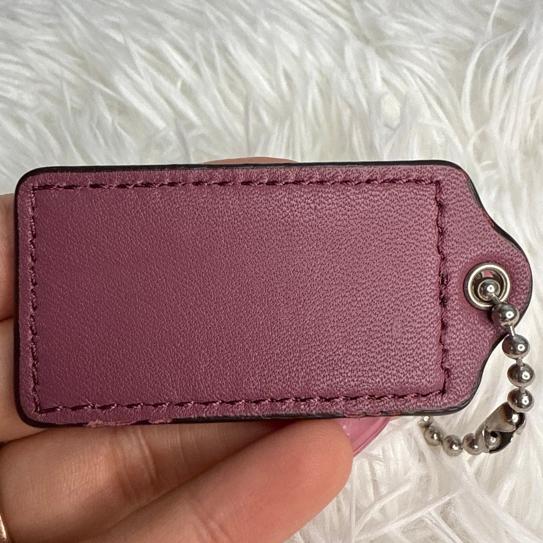 2" COACH Dusty Plum Fob Bag Charm Hang tag Hangtag