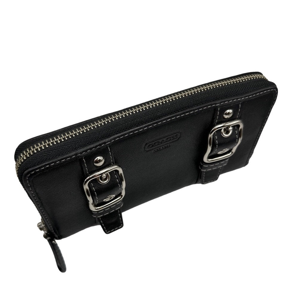 COACH y2k Soho Zoe Double Buckle Black Wallet