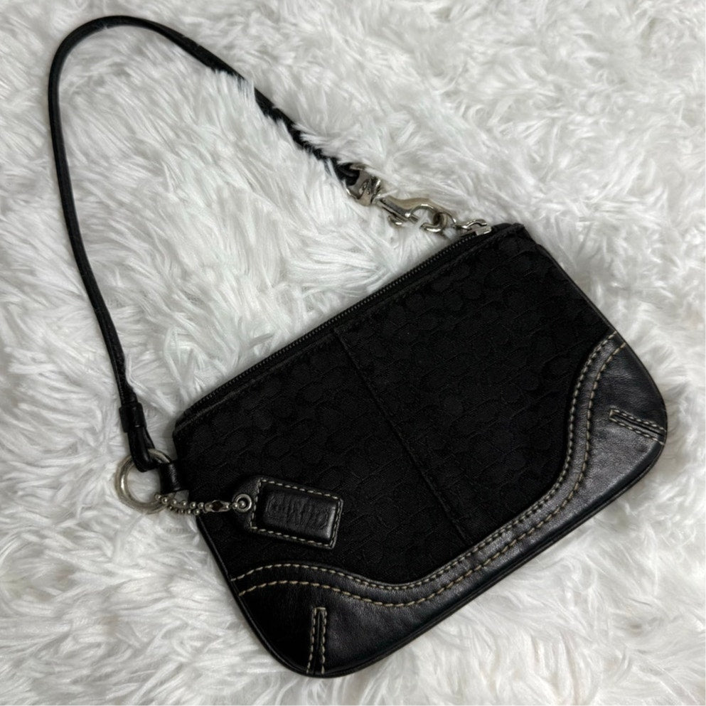 y2k Coach Canvas Black Wristlet