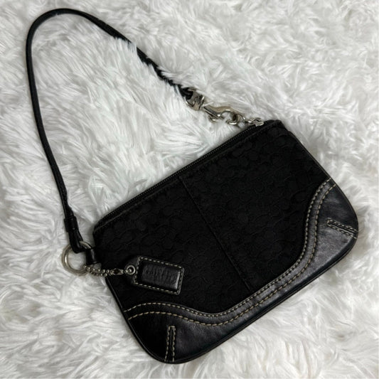 y2k Coach Canvas Black Wristlet