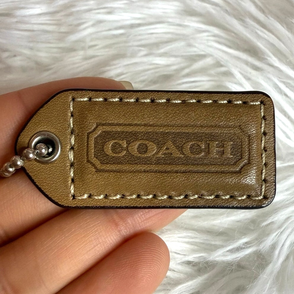 y2k 1.5" COACH Vintage Fob Bag Charm Hang tag Hangtag