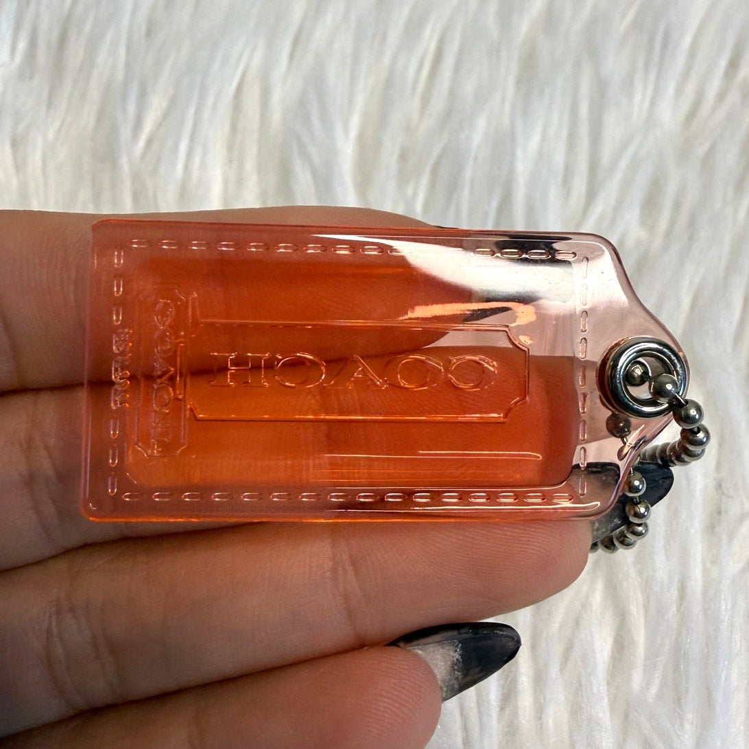 1.5" COACH Poppy Orange Fob Bag Charm Hang tag Hangtag