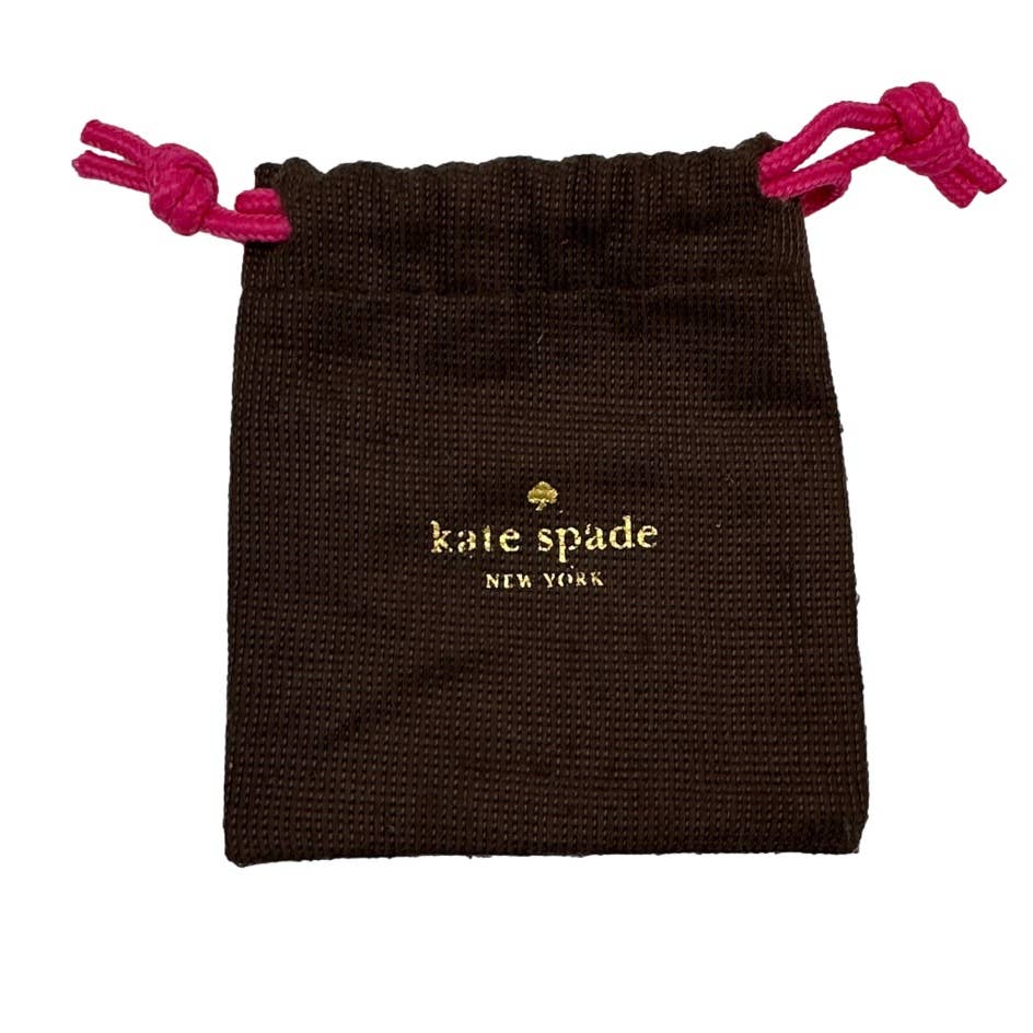 Kate Spade Small Brown Gold Foil Pink Drawstring Jewelry Accessories Dust Bags