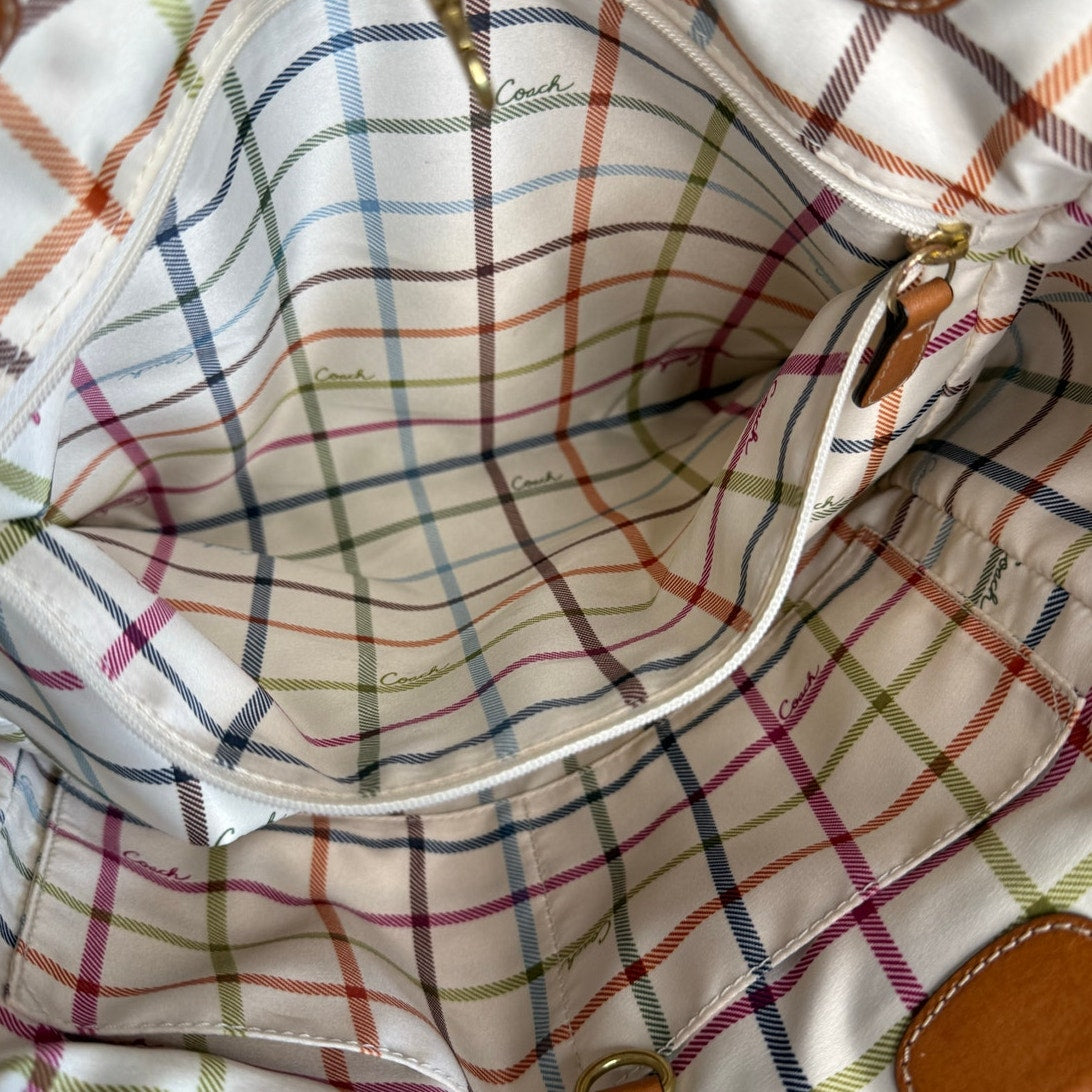 y2k COACH 2007 11791 Heritage Striped Tote Handbag