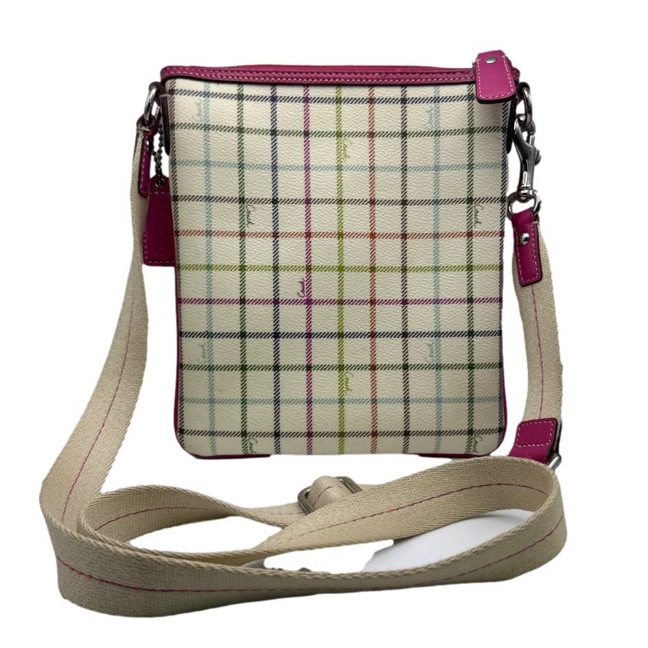 COACH Fuchsia Heritage Plaid Crossbody