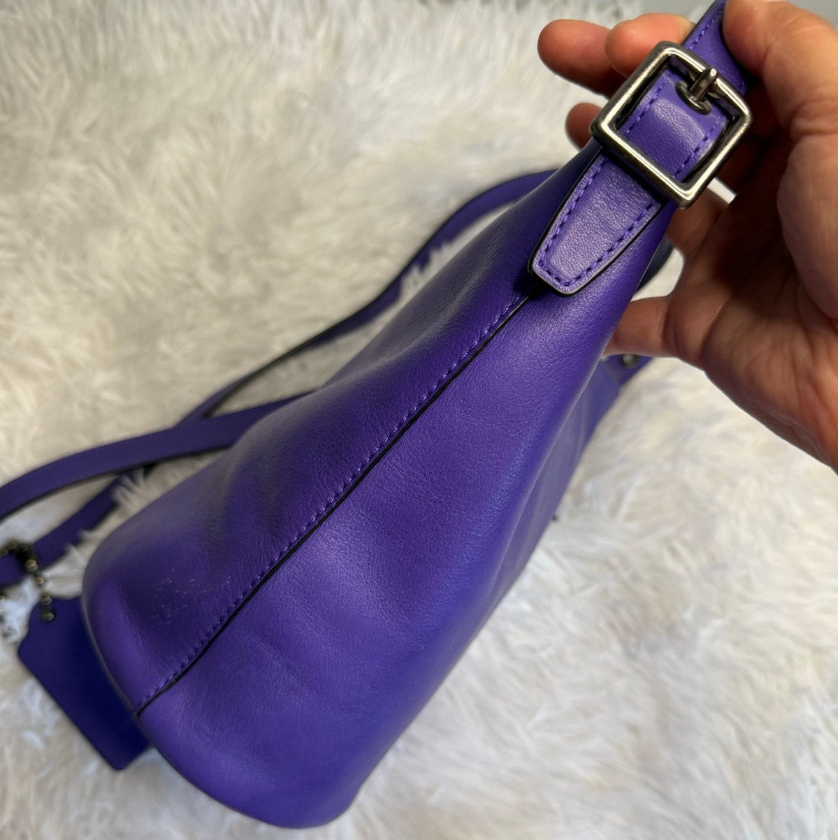 COACH 2014 Bleeker Sport Mini Duffle Purple 32281 Crossbody Shoulder Bag