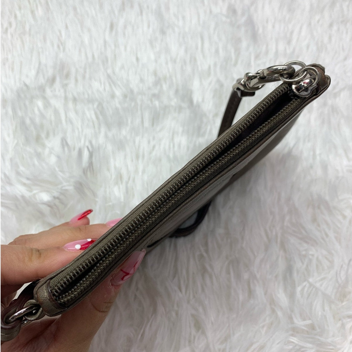 SALE COACH Gray Wristlet