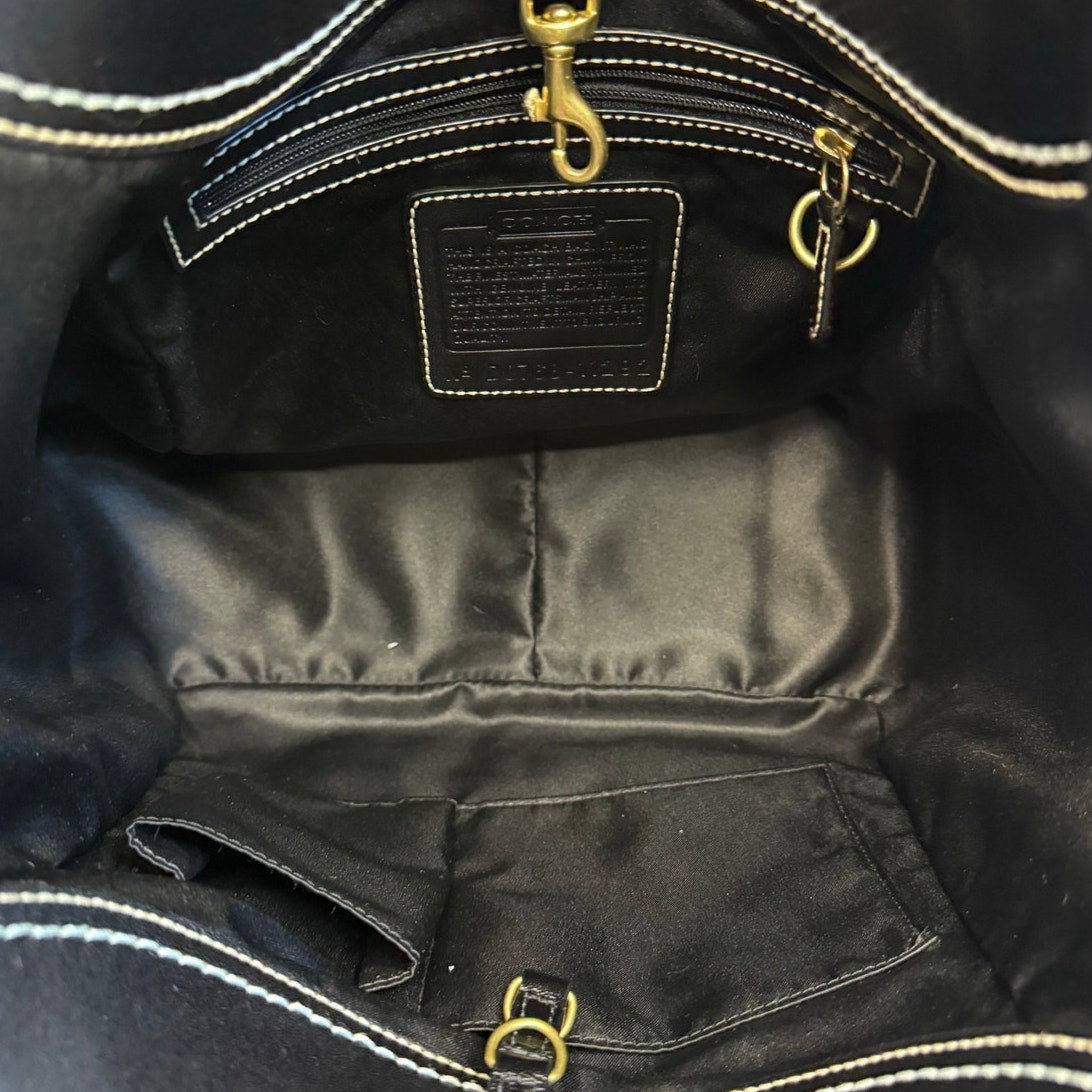 y2k COACH Black Signature 2007 Legacy Ergo Hobo Shoulder Bag