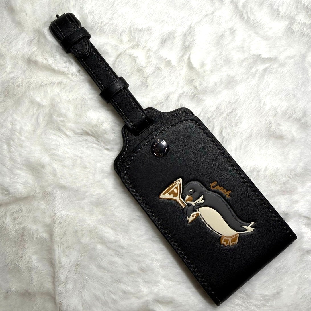 NWT COACH Luggage Tag With Penguin Print