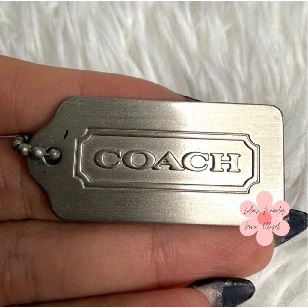 1.5" y2k COACH Vintage Metal Fob Bag Charm Hang tag Hangtag