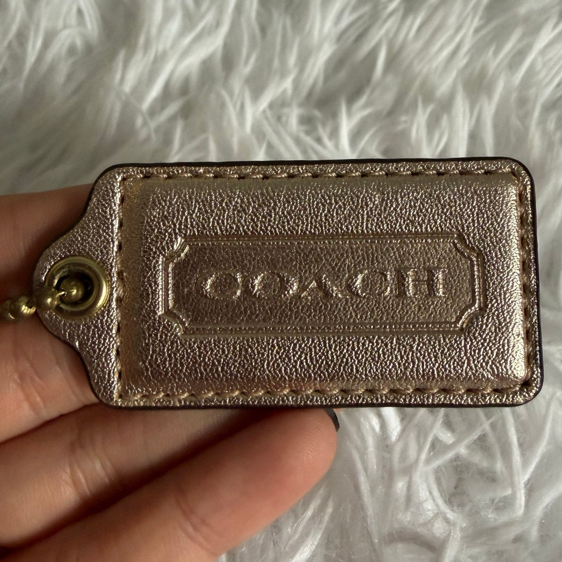 2" Coach Gold Fob Bag Charm Hang tag Hangtag