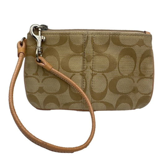 COACH Tan Signature Canvas Wristlet