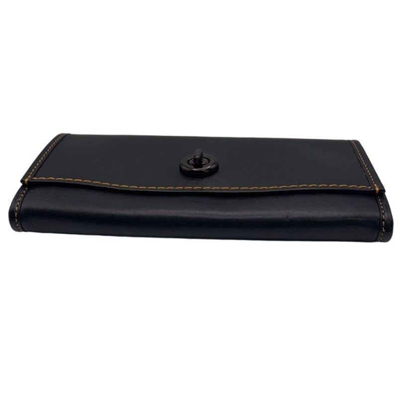 COACH Black Turnlock Wallet In Glovetanned Leather