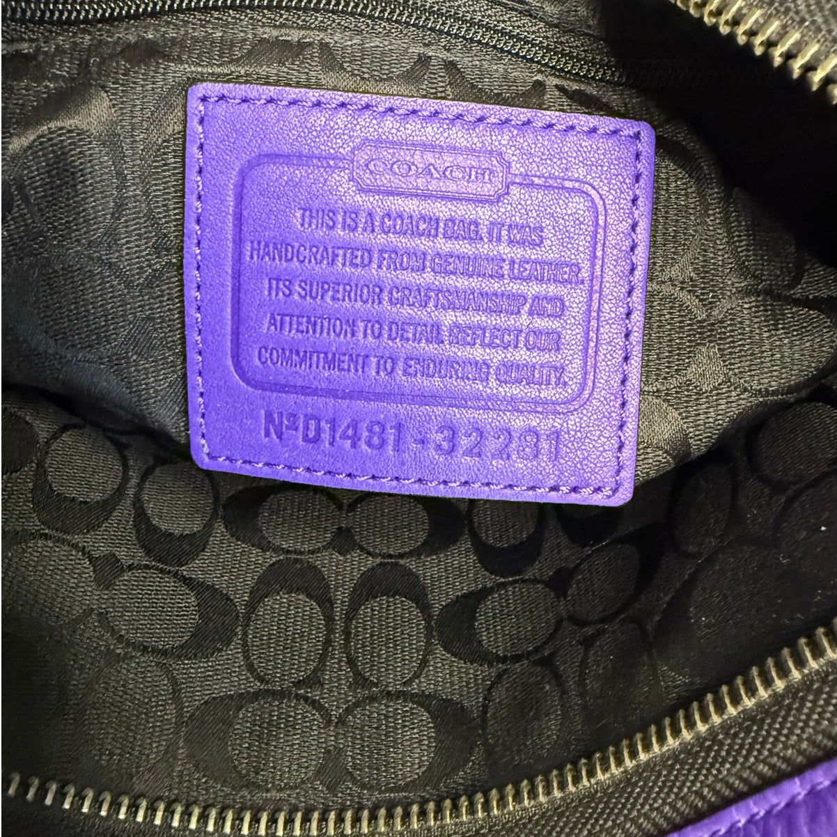 COACH 2014 Bleeker Sport Mini Duffle Purple 32281 Crossbody Shoulder Bag