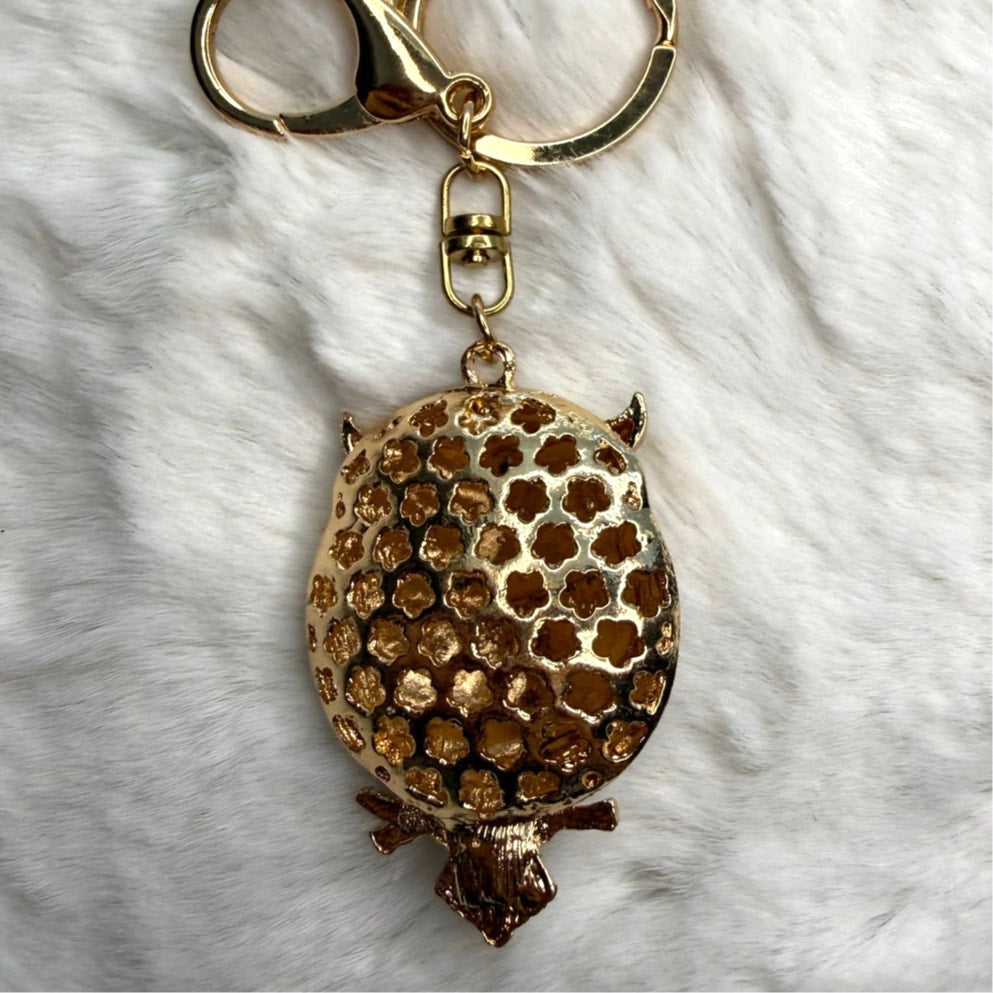 Cute Animal Owl Rhinestone Crystal Owl Keychain Fashion Charm Bag Charm