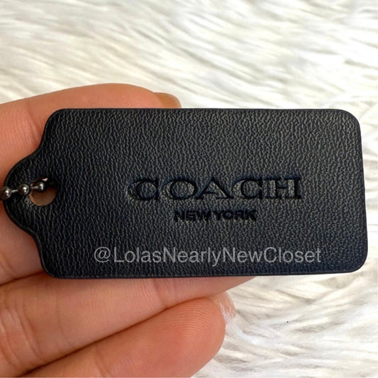 2" COACH Black Fob Bag Charm Hang tag Hangtag