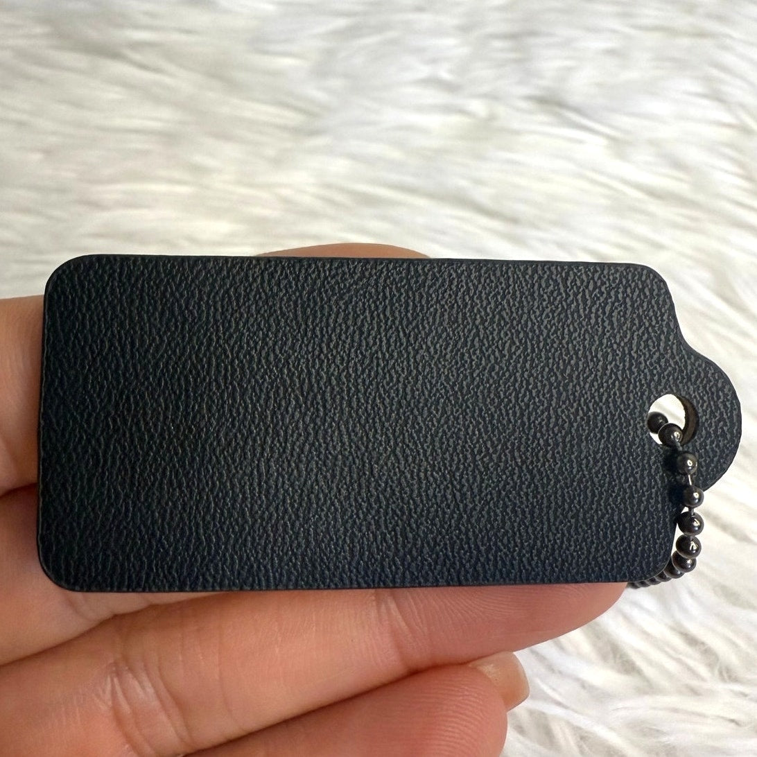 2" COACH Black Fob Bag Charm Hang tag Hangtag