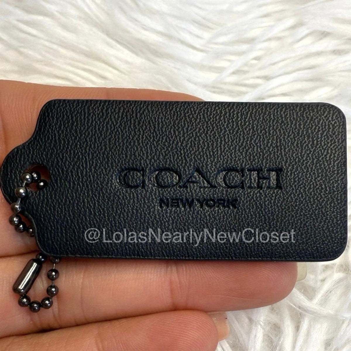 2" COACH Black Fob Bag Charm Hang tag Hangtag