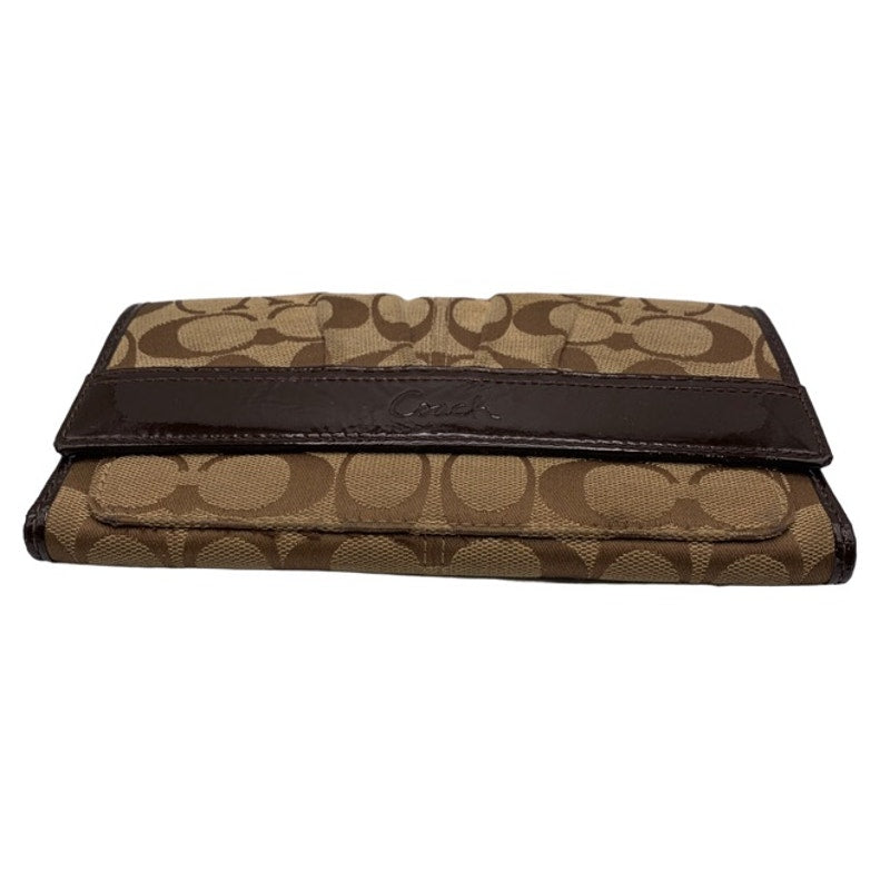 SALE COACH Brown Canvas Signature Wallet