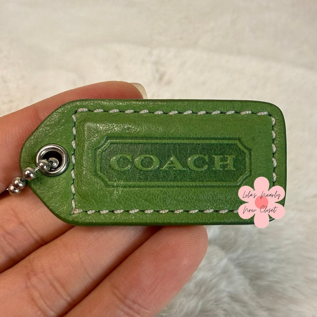 1.5" y2k COACH Green Fob Bag Charm Hang tag Hangtag