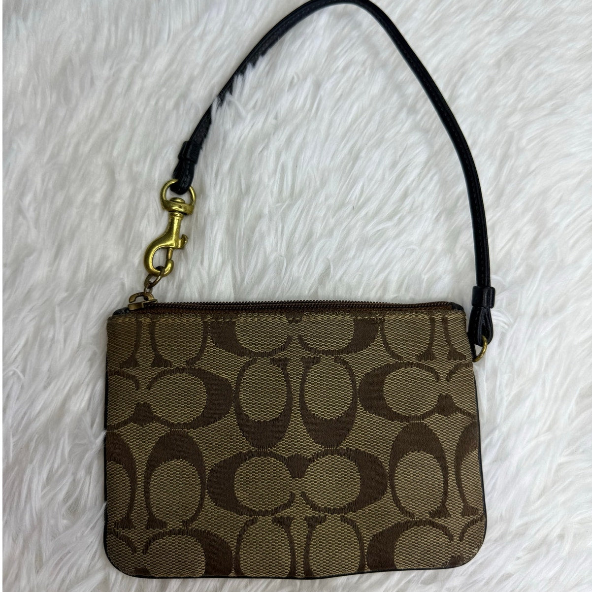 Y2K COACH Legacy Brown Black Wristlet