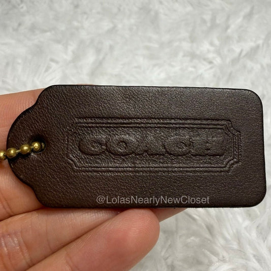 2" Vintage COACH Mahogany Fob Bag Charm Hang tag Hangtag