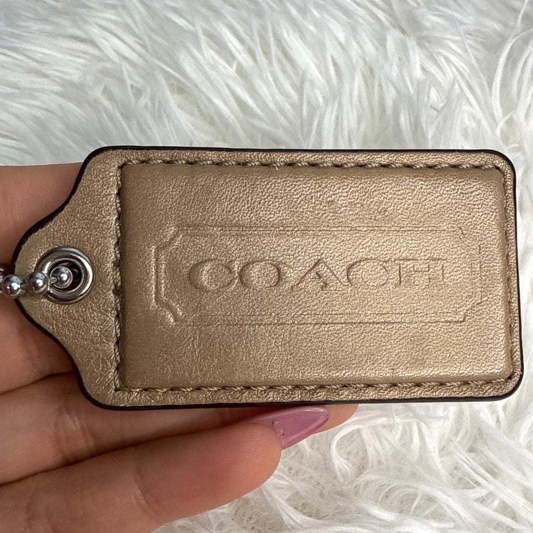 2.5 COACH Brown Bronnze Fob Bag Charm Hang tag Hangtag