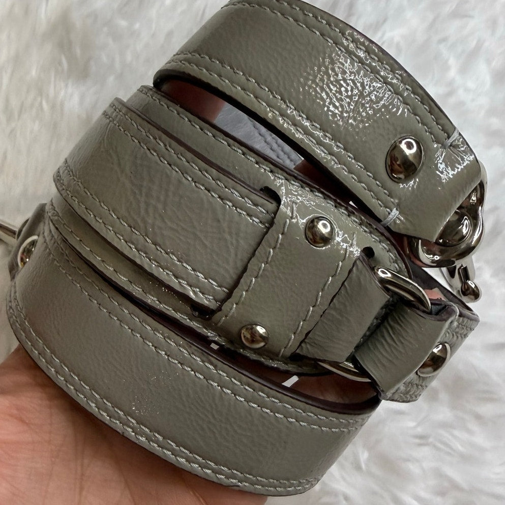 Patent Leather Gray Shoulder Replacement Strap