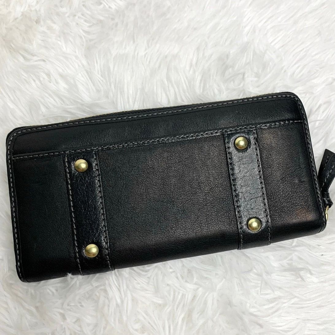 y2k Coach Double Buckle Black Wallet