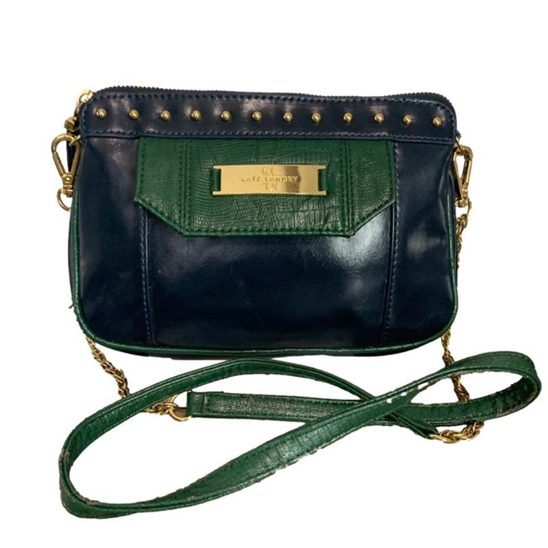 Kate Landry Blue and Green Gold Chain Crossbody