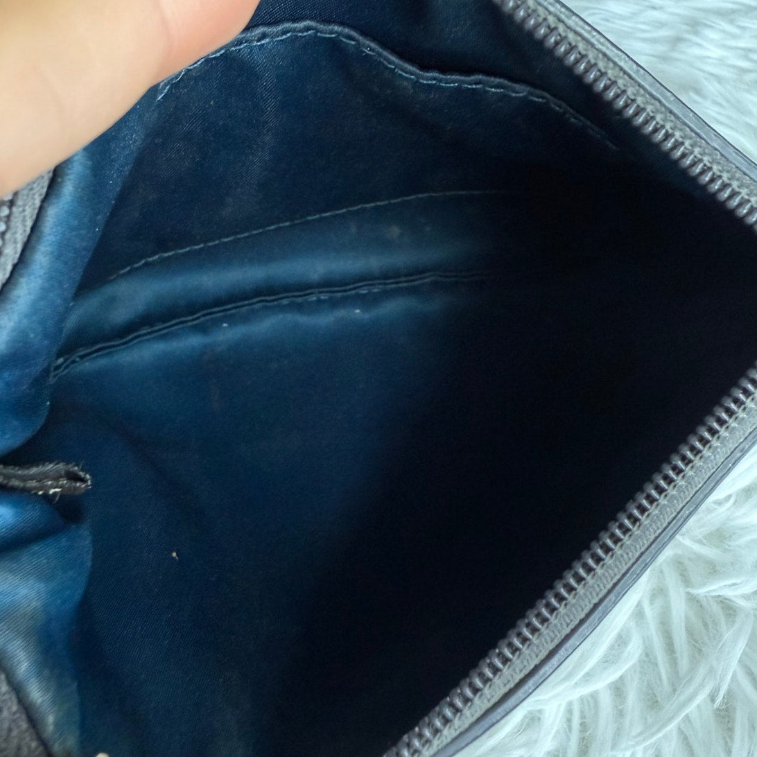 COACH Metallic Silver Signature Wristlet