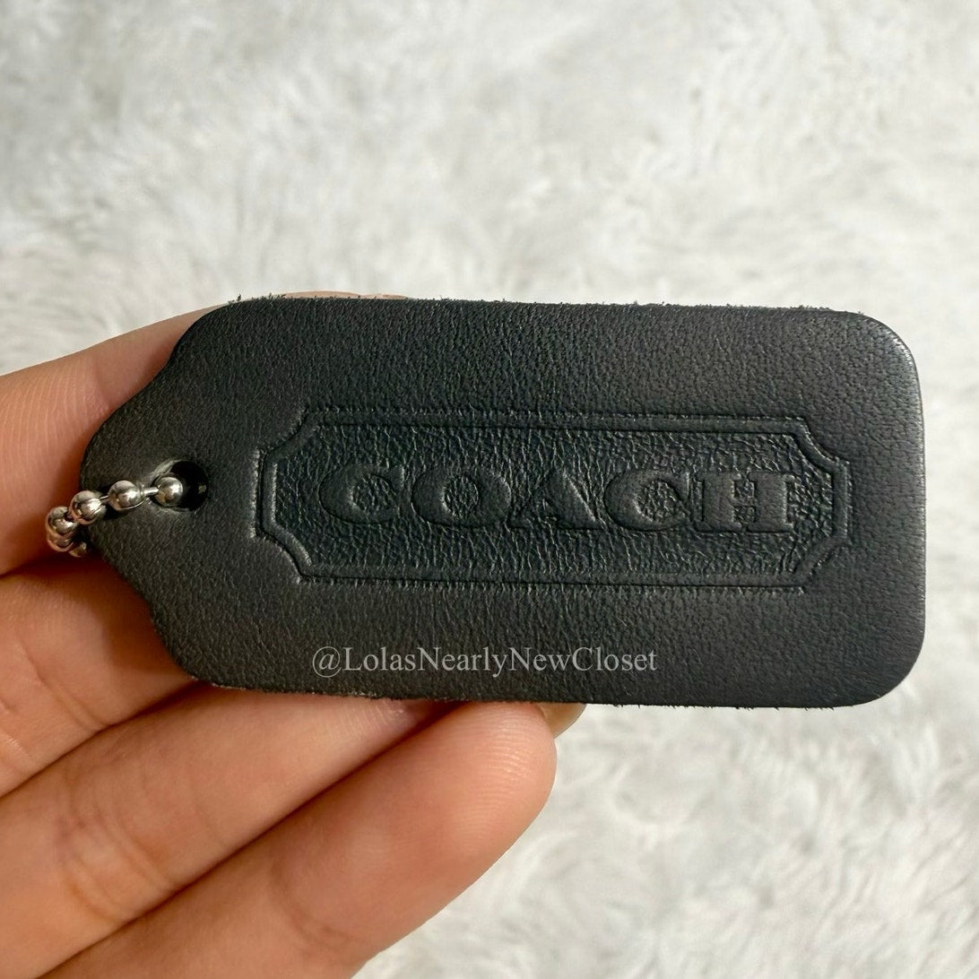 2" Vintage COACH Grey Fob Bag Charm Hang tag Hangtag