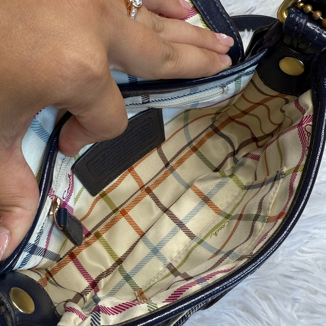 y2k COACH Denim Patent Leather Bleeker Crossbody