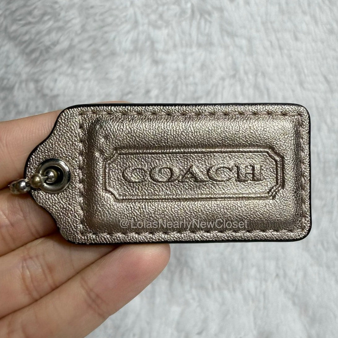 2" COACH Bronze Fob Bag Charm Hang tag Hangtag
