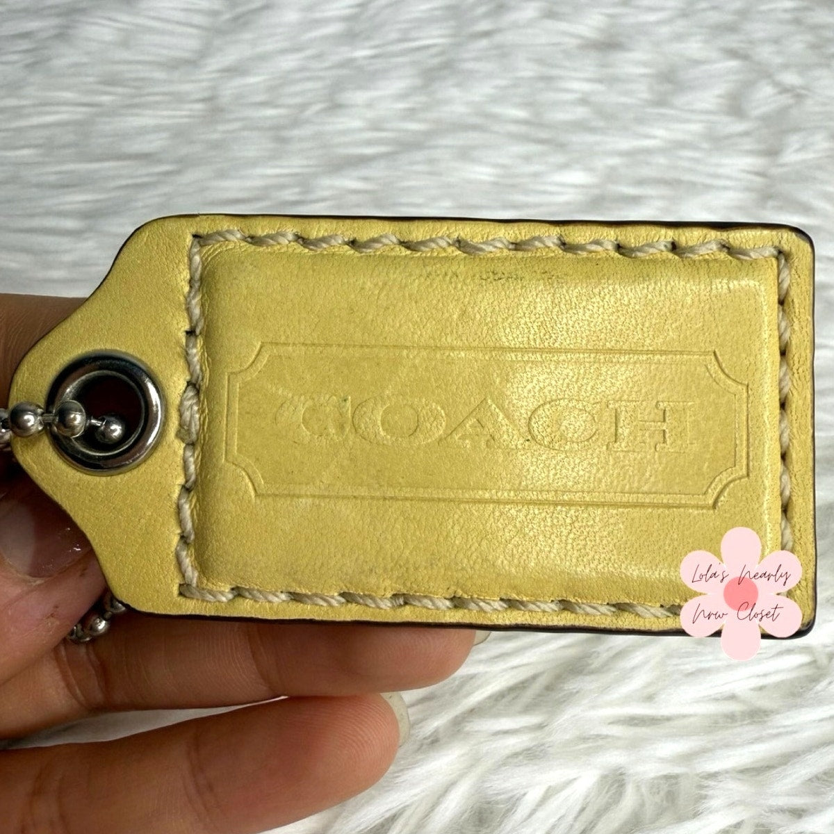 2.5" COACH Yellow Fob Bag Charm Hang tag Hangtag