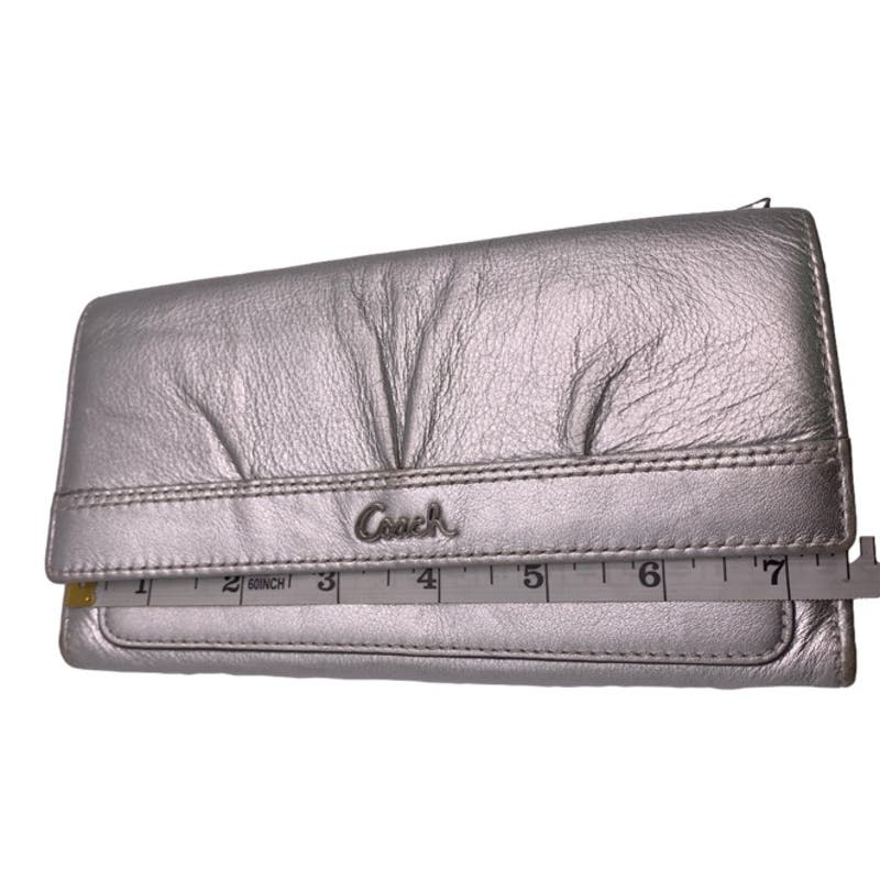 COACH Metallic Silver Wallet