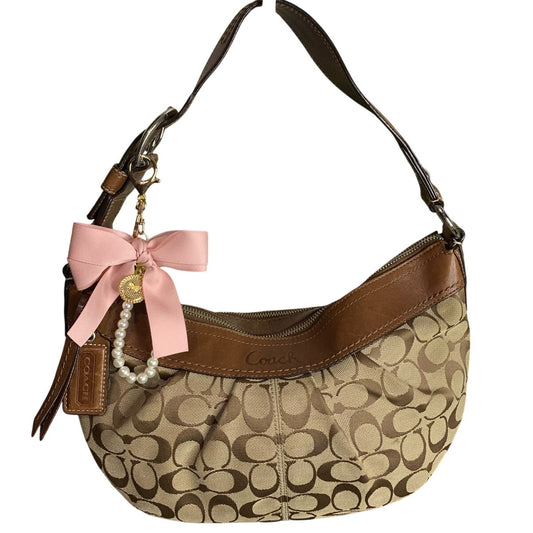 COACH y2k Brown Signature Canvas Hobo Soho Shoulder Bag