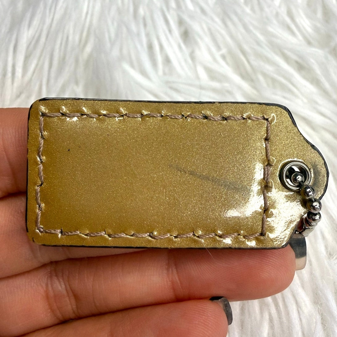 1.5” COACH Gold Fob Bag Charm Hang tag Hangtag