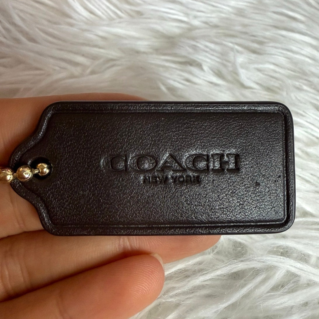 2" COACH Black Fob Bag Charm Hang tag Hangtag